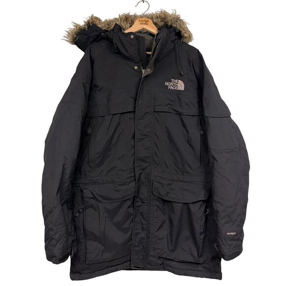 The North Face Other - VTG North Face Men McMurdo Goose Down Parka SZ XL Hooded HyVent Black Jacket Fur